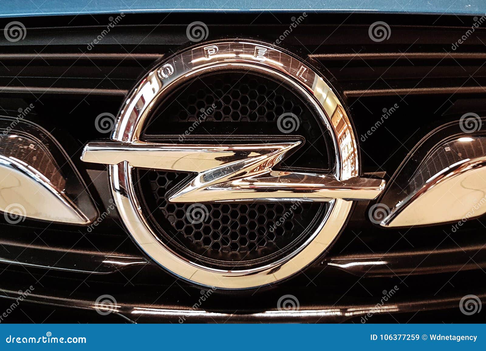 New Opel Metallic Emblem Closeup Editorial Stock Image - Image of