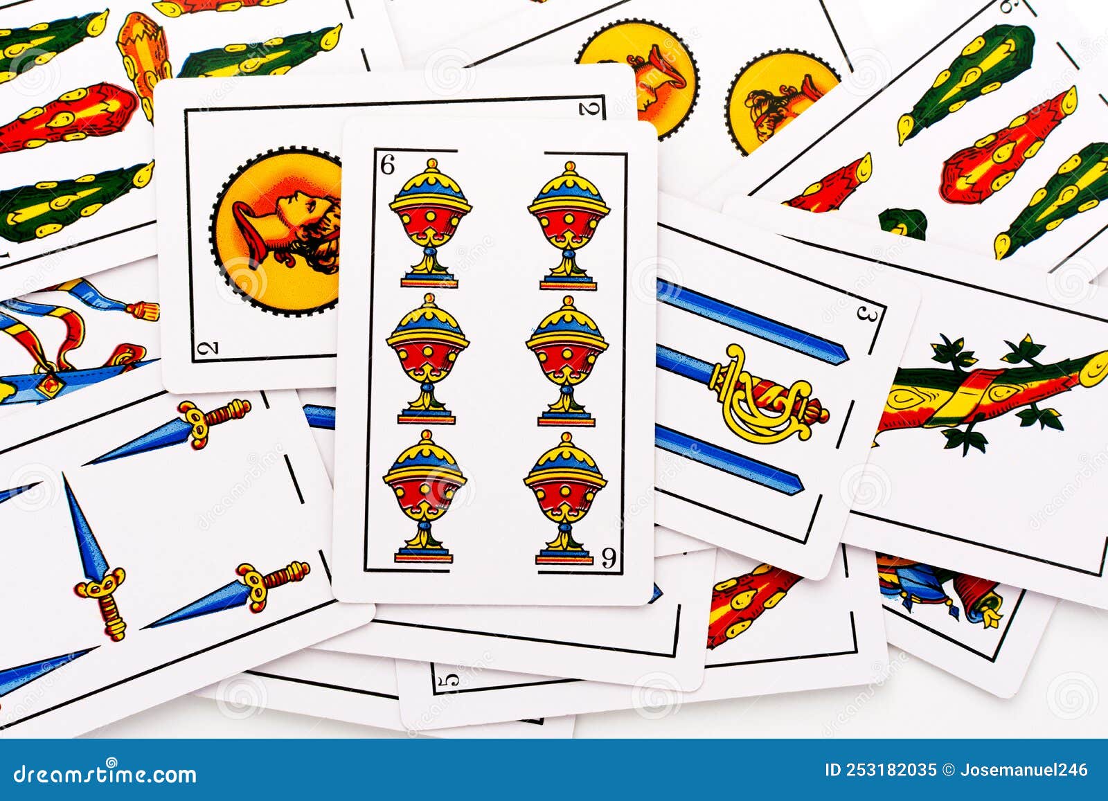 Tarot Cards, the Six Cups Card on the Front. Tarot Deck Editorial Image