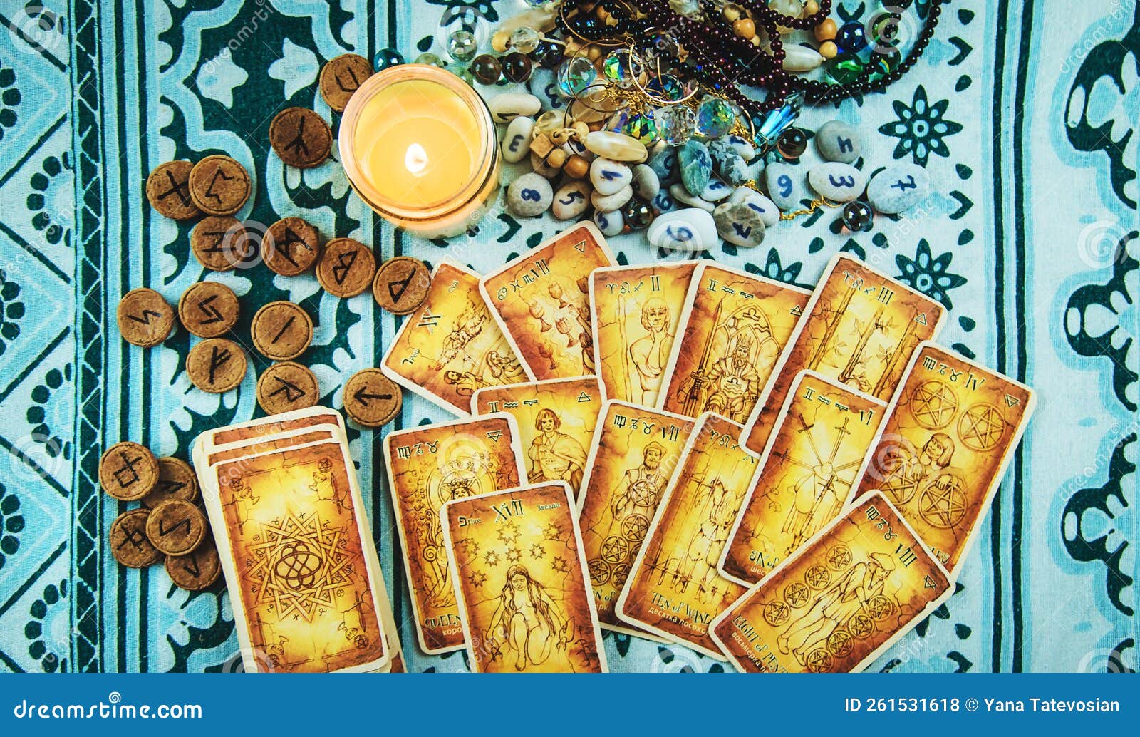 Tarot Cards on the Table. Selective Focus Stock Photo Image of fate, prediction 261531618