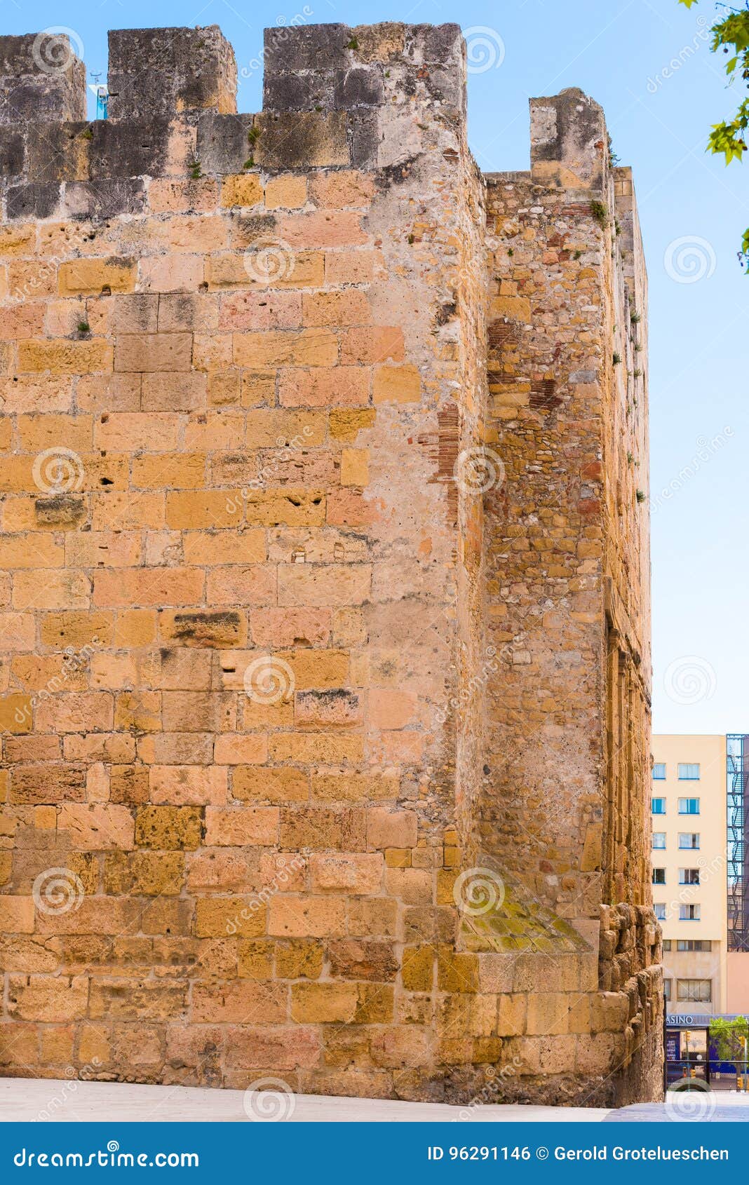 TARRAGONA, SPAIN MAY 1, 2017 View of the Wall of the Ancient Tower