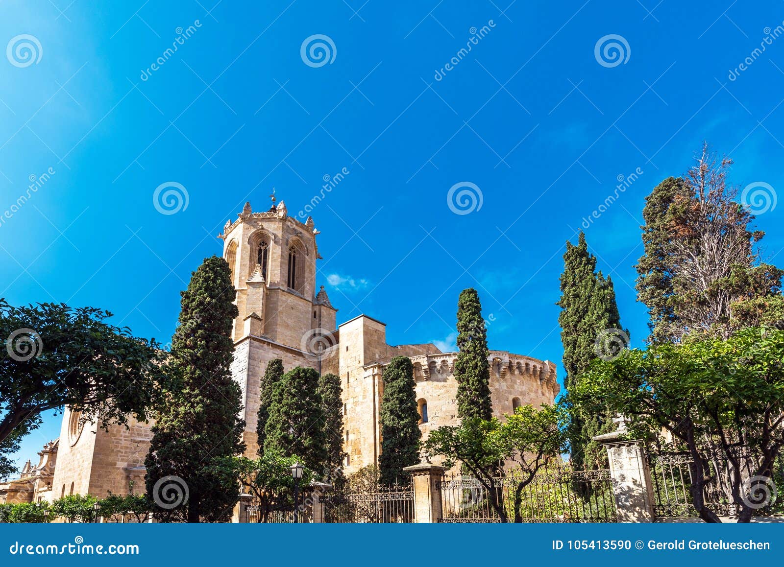 TARRAGONA, SPAIN OCTOBER 4, 2017 View of the Tarragona Cathedral
