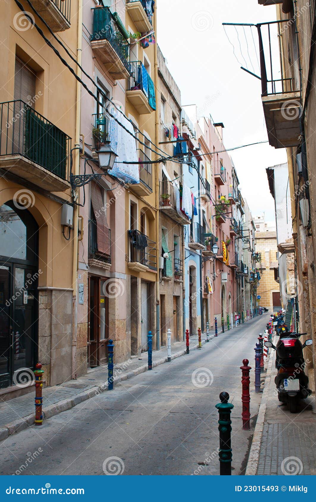 Tarragona typical street stock image. Image of european 23015493