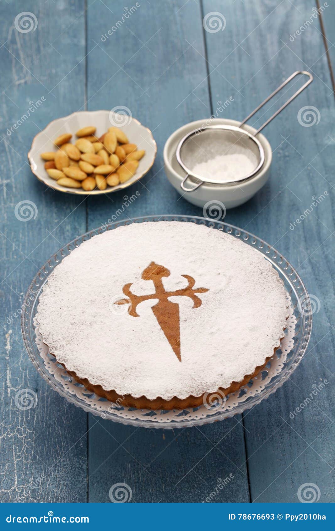 tarta de santiago, spanish almond cake