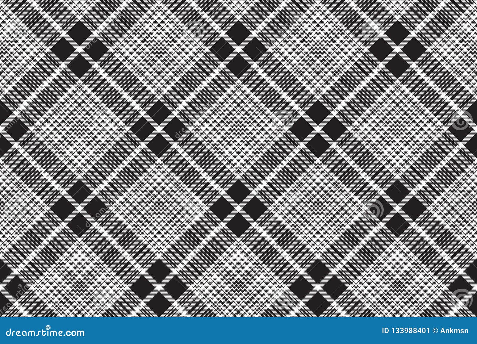 Check Black White Plaid Seamless Pattern Stock Vector - Illustration of