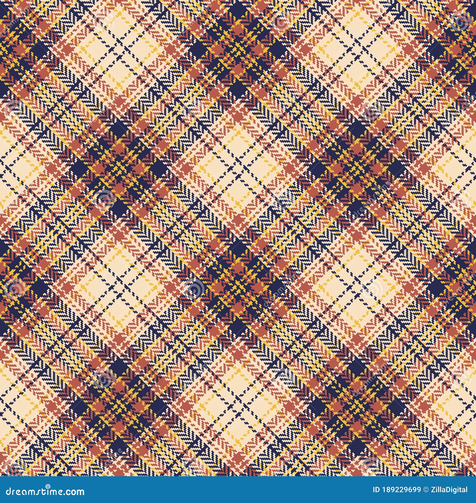 Tartan Plaid Pattern. Herringbone Tweed Vector Check Plaid in Blue ...