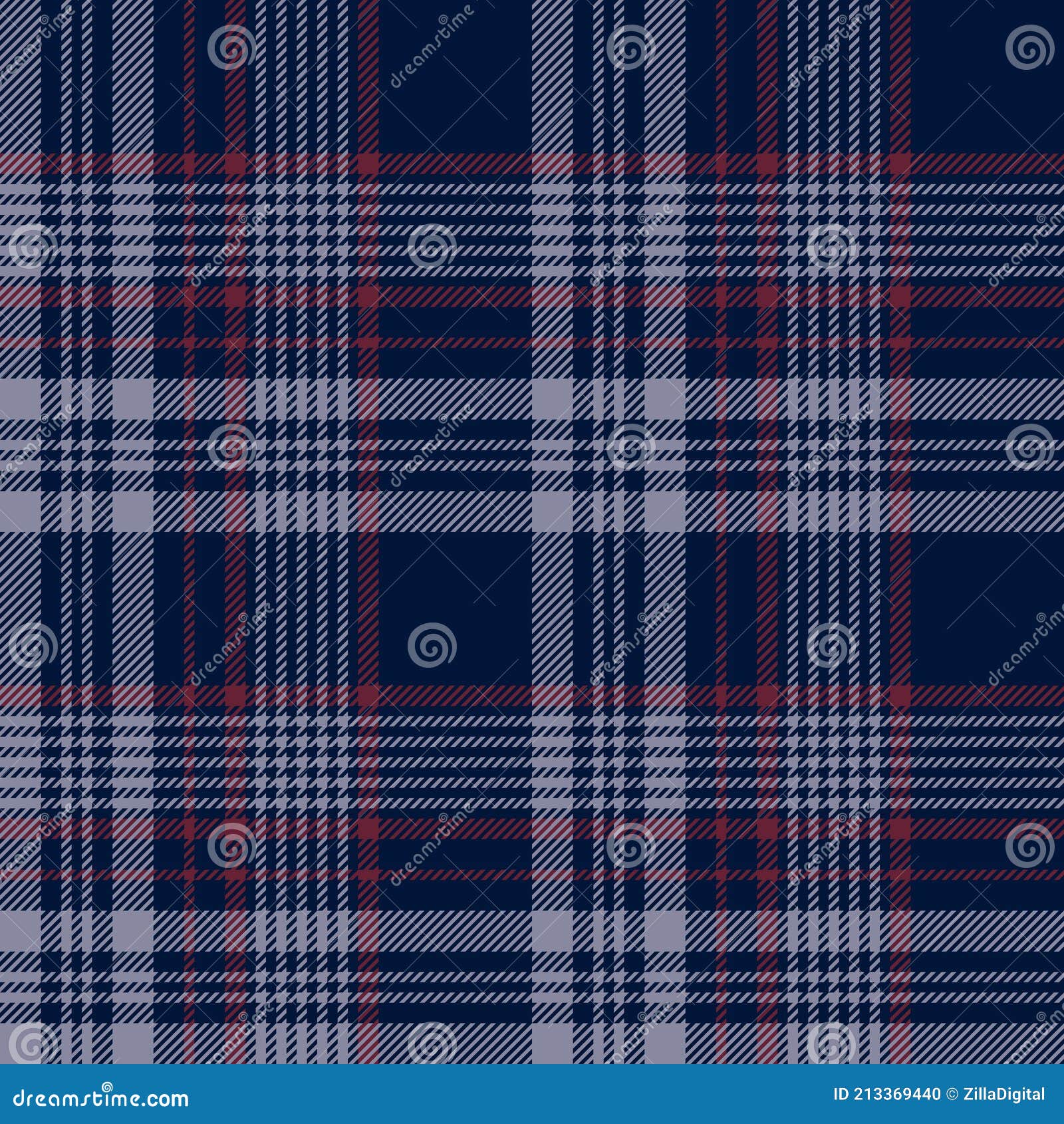 Blue And Red Tartan Plaid Seamless Pattern Background Stock