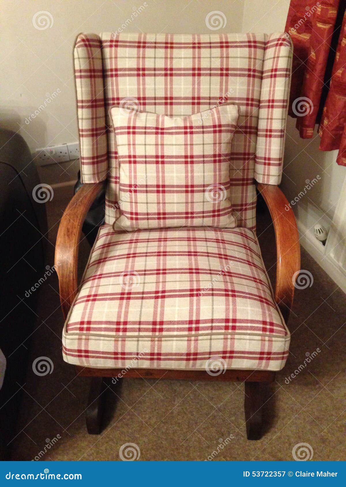 Tartan rocking chair stock image. Image of tartan, check 53722357