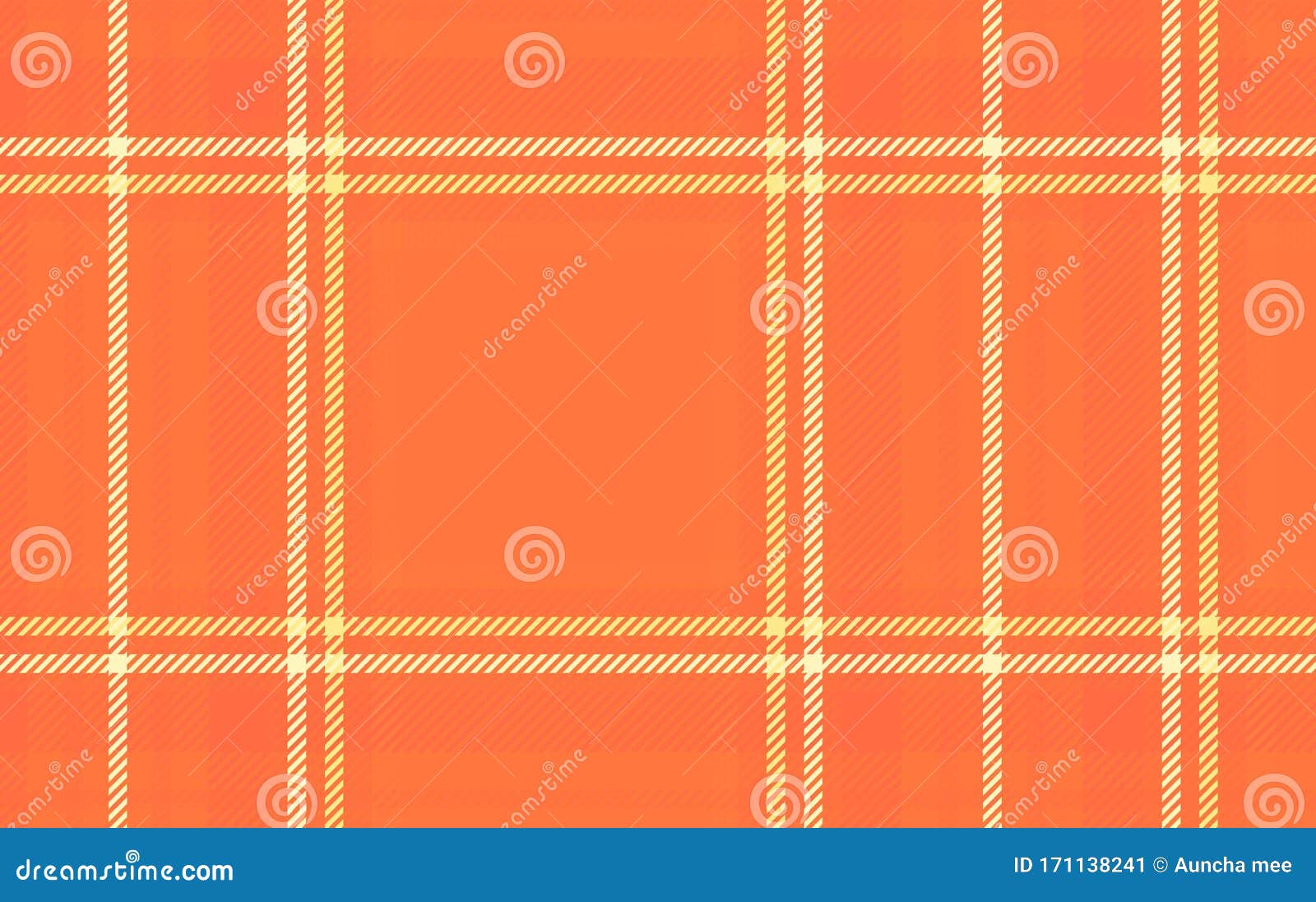 Tartan Seamless Pattern on Orange Background Illustration Design