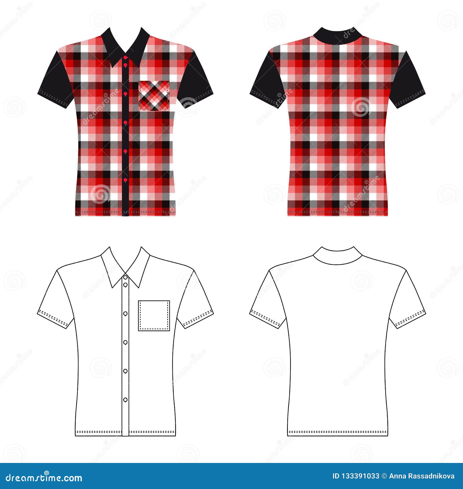 Tartan shirt man template stock vector. Illustration of diagonal ...