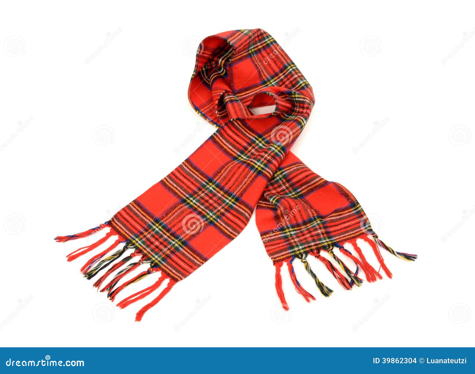 tartan winter scarf with fringe.