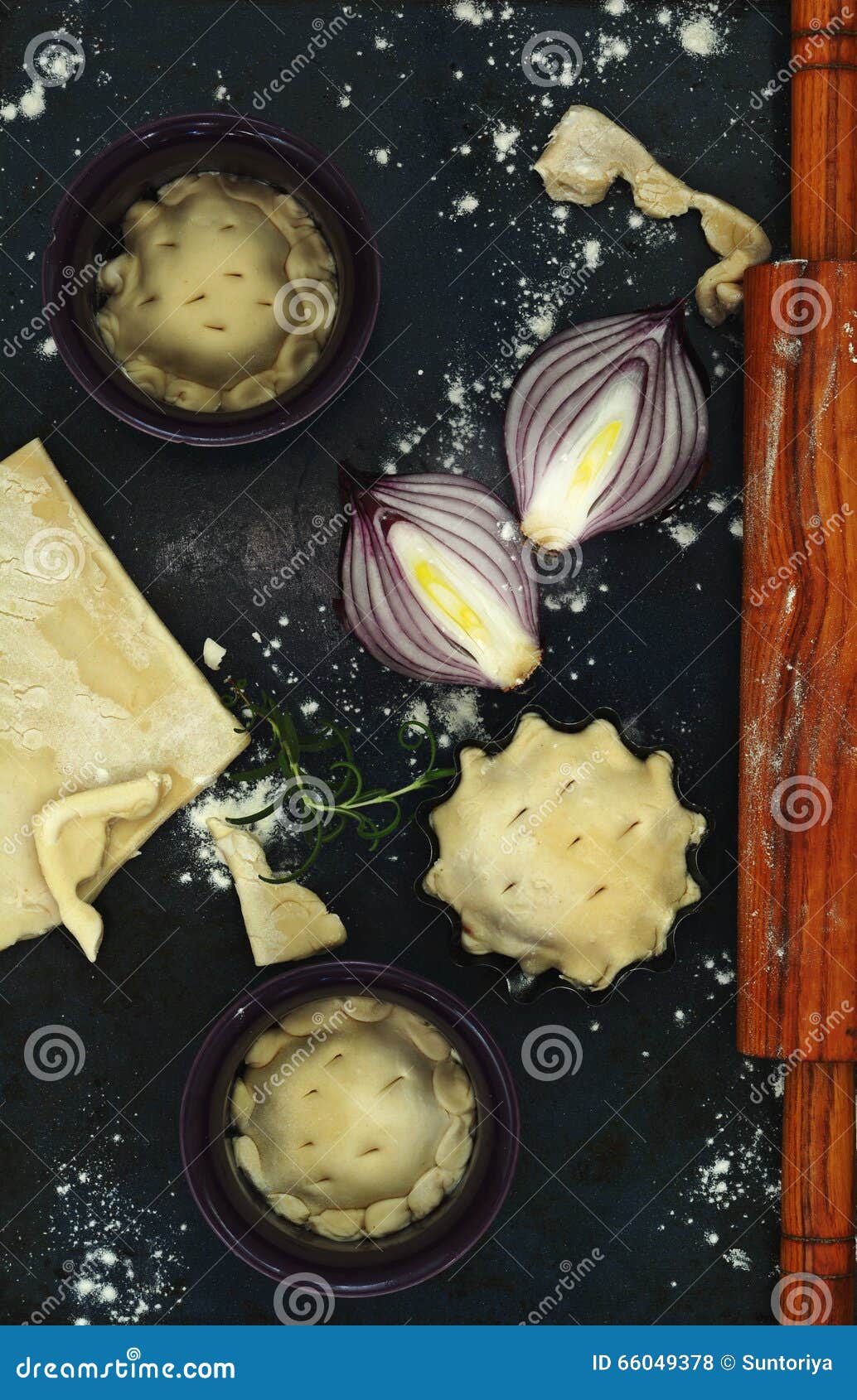 Tarte Tatin with Caramelized Onions Stock Photo Image of plunger
