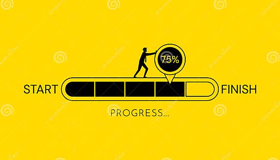 Task Completion and Project Progress Concept with Advancing Loading Bar ...