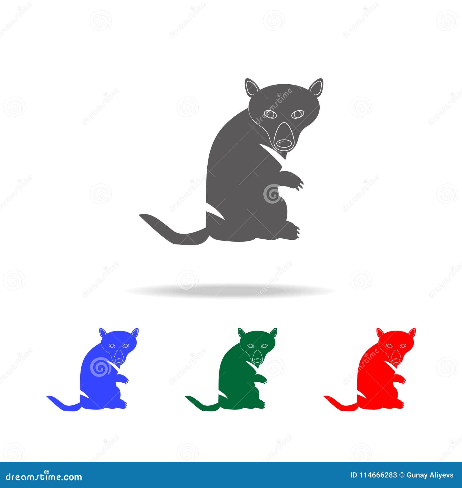 Tasmanian Devil Icon. Elements of Australian Animals Multi Colored
