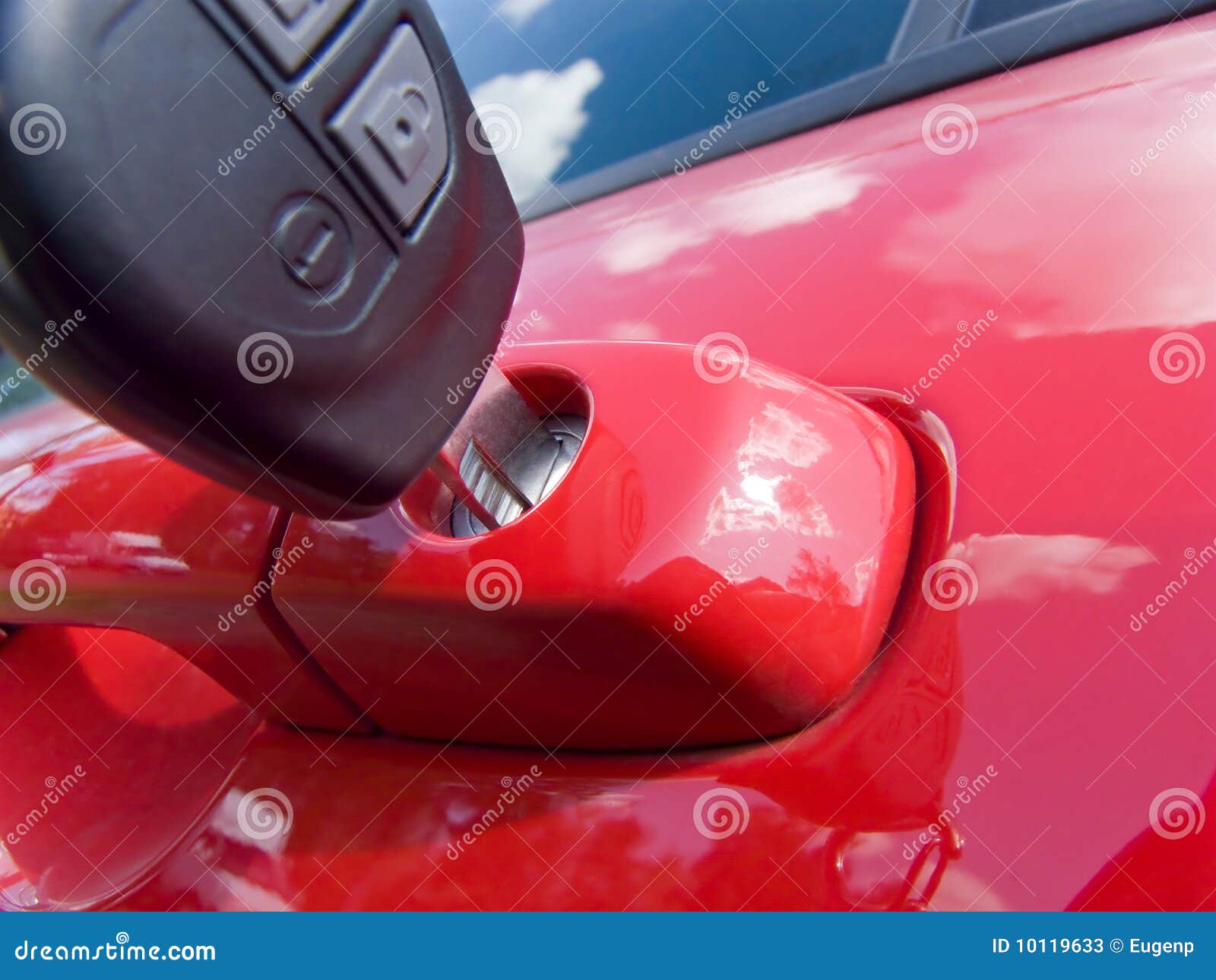 Taste in der Autotür stockbild. Bild von taste, fahrzeug - 10119633