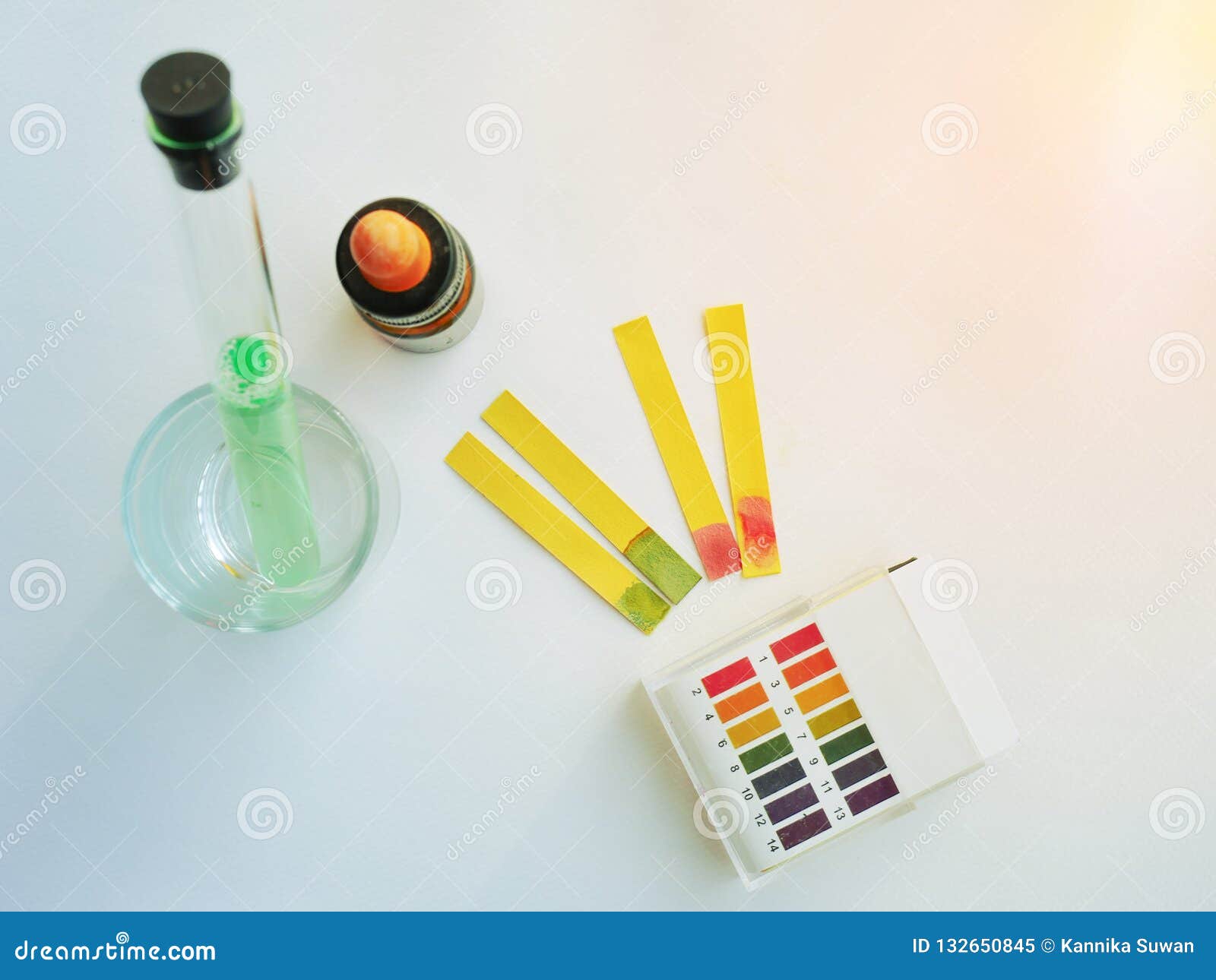 Taste Mineral Water with Paper PH Stock Image Image of white