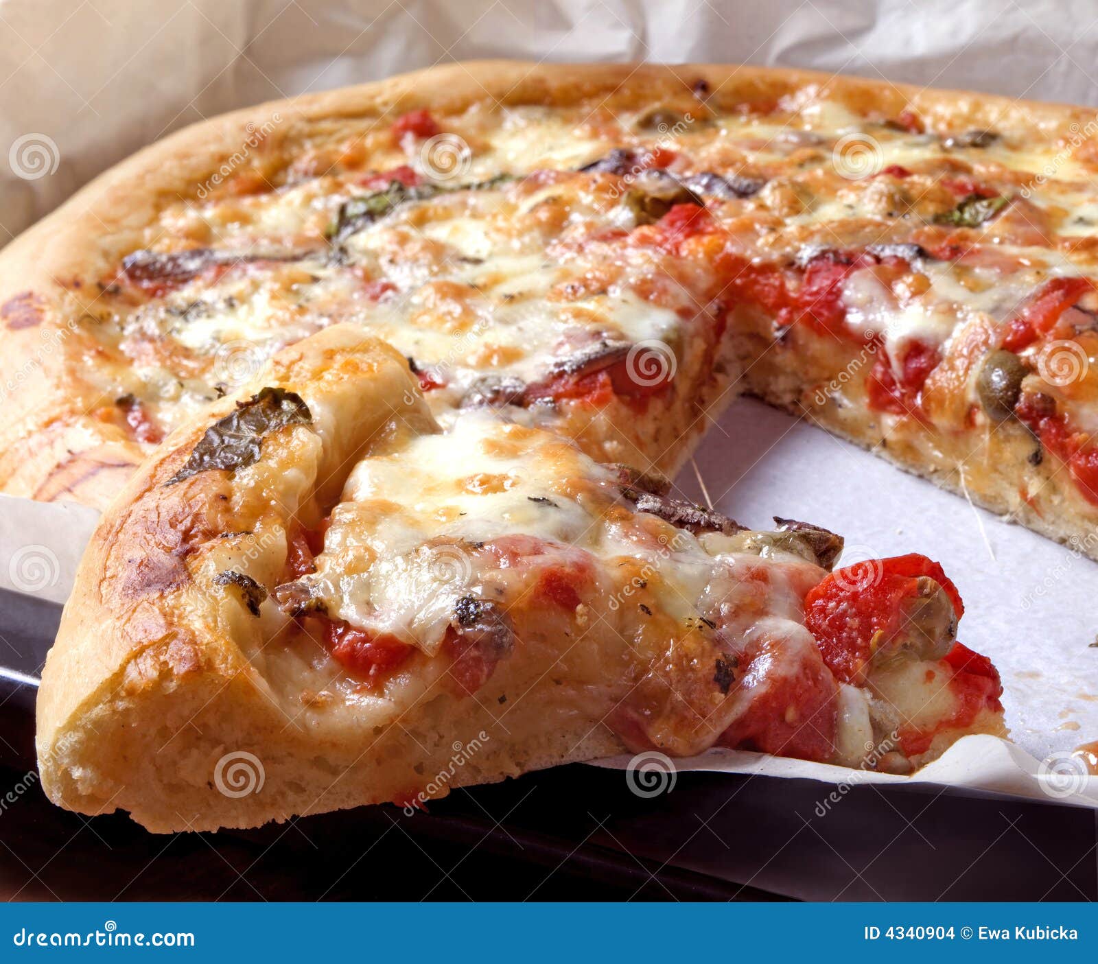 Tasting yummy pizza stock photo. Image of cooking, olive 4340904