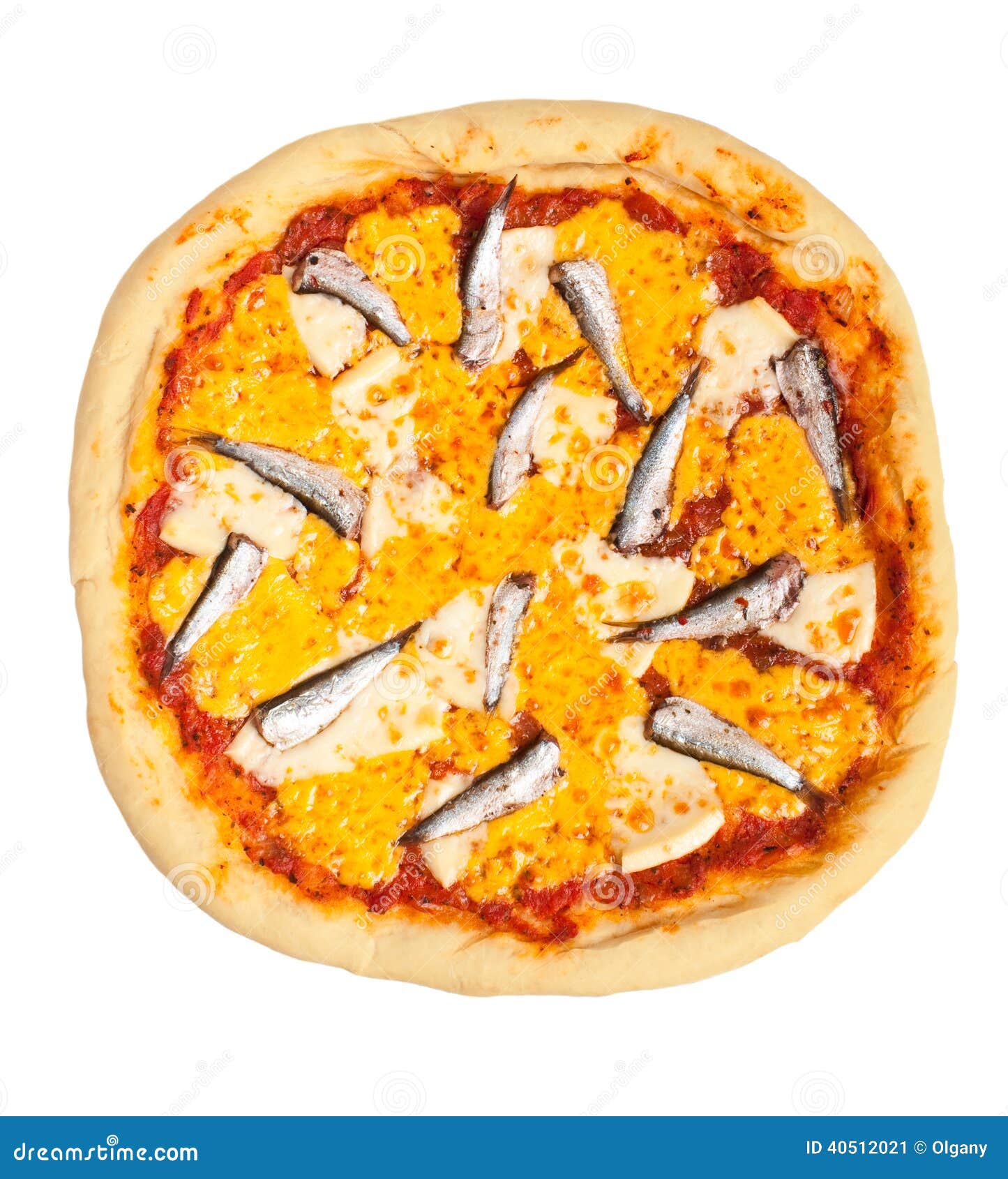 Tasty Anchovy Pizza stock image. Image of color, parmesan 40512021