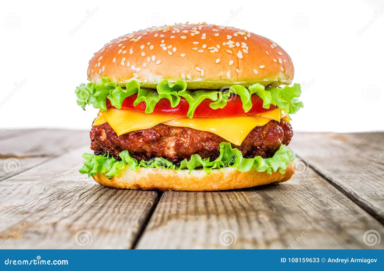 tasty and appetizing hamburger cheeseburger