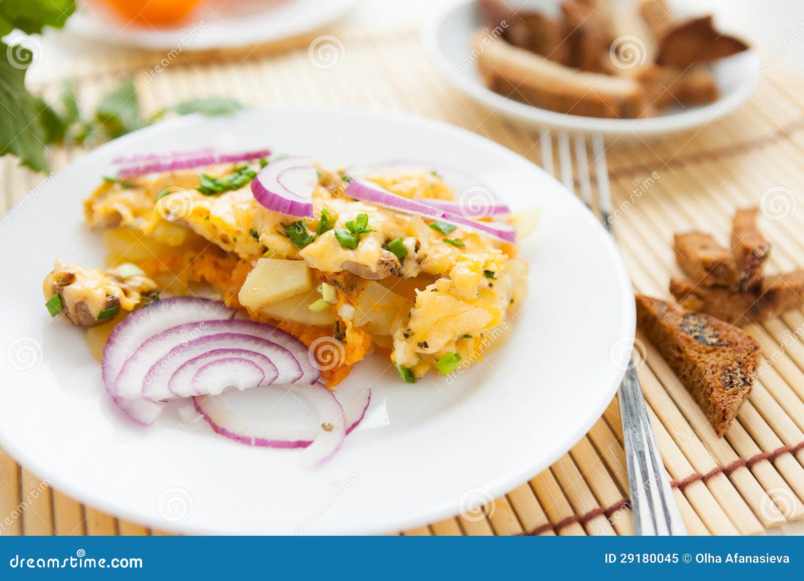Tasty Baked Potatoes with Vegetables Stock Image Image of casserole