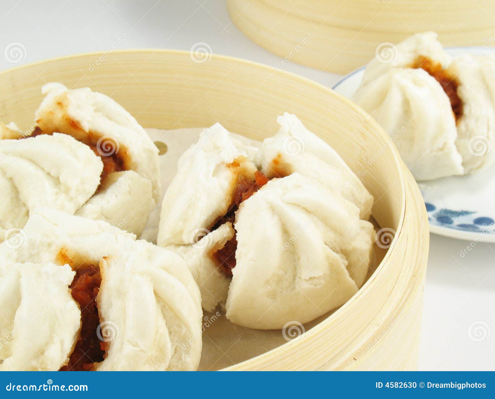 Tasty BBQ Pork Buns stock photo. Image of steamer, basket 4582630