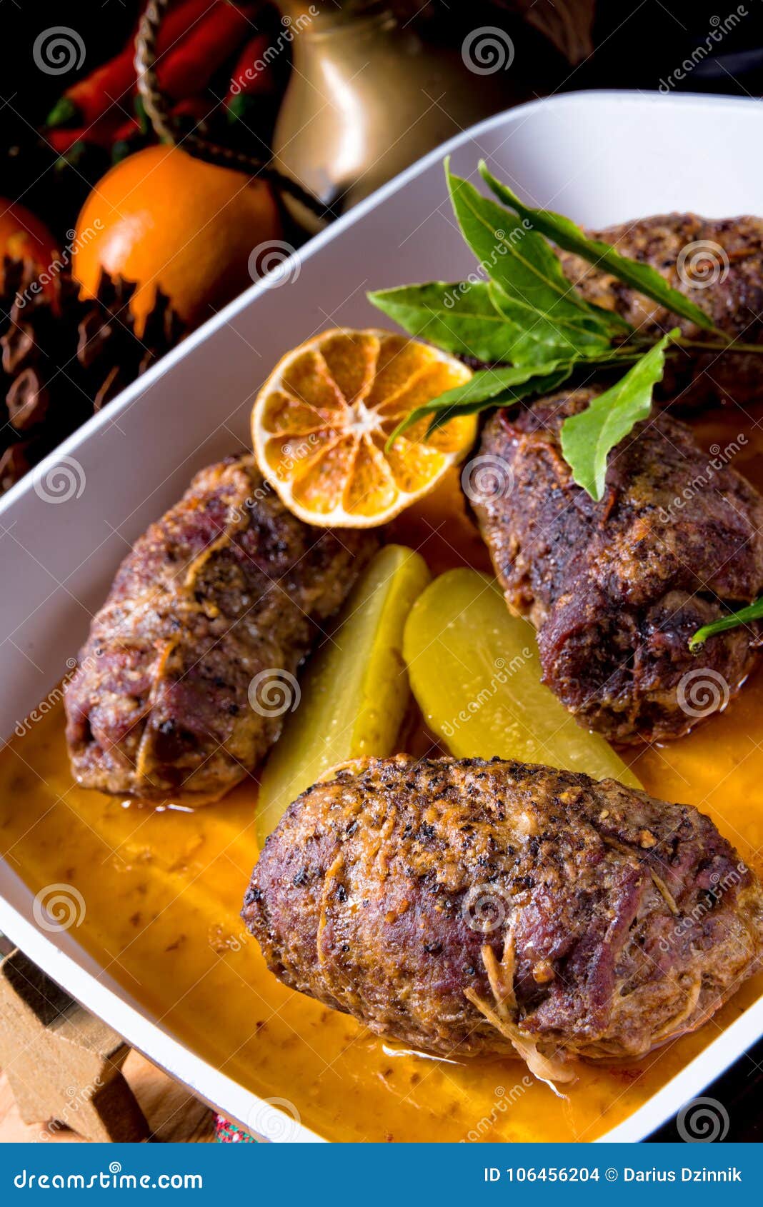 beef rolls from the oven