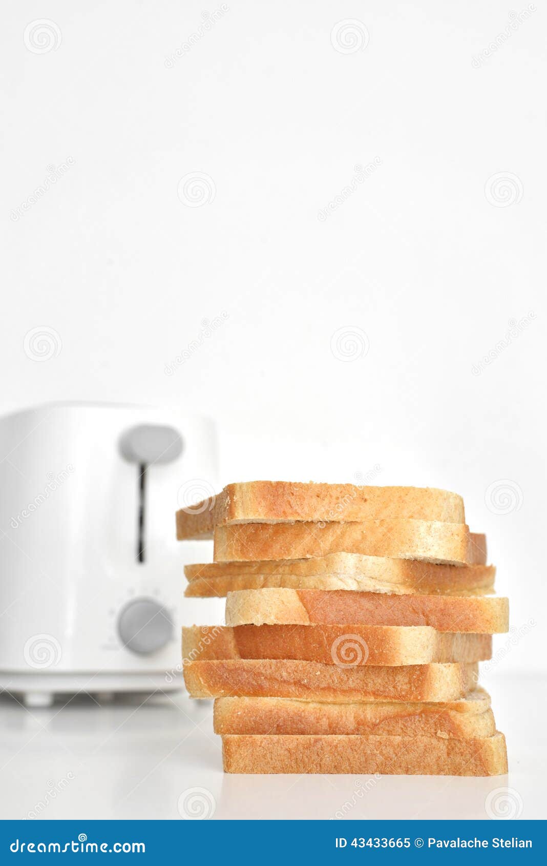 tasty, crispy browned toast near toaster