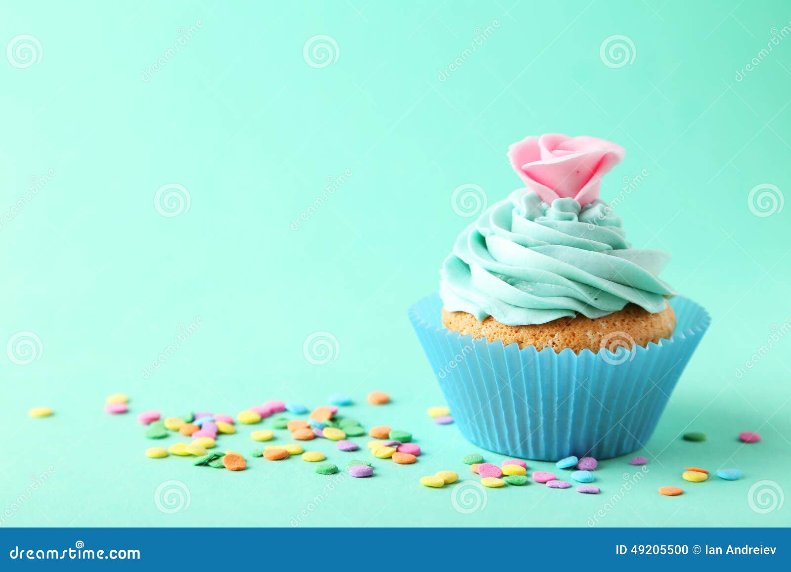 Tasty Cupcake on a Green Background Stock Photo Image of cake, mint 49205500