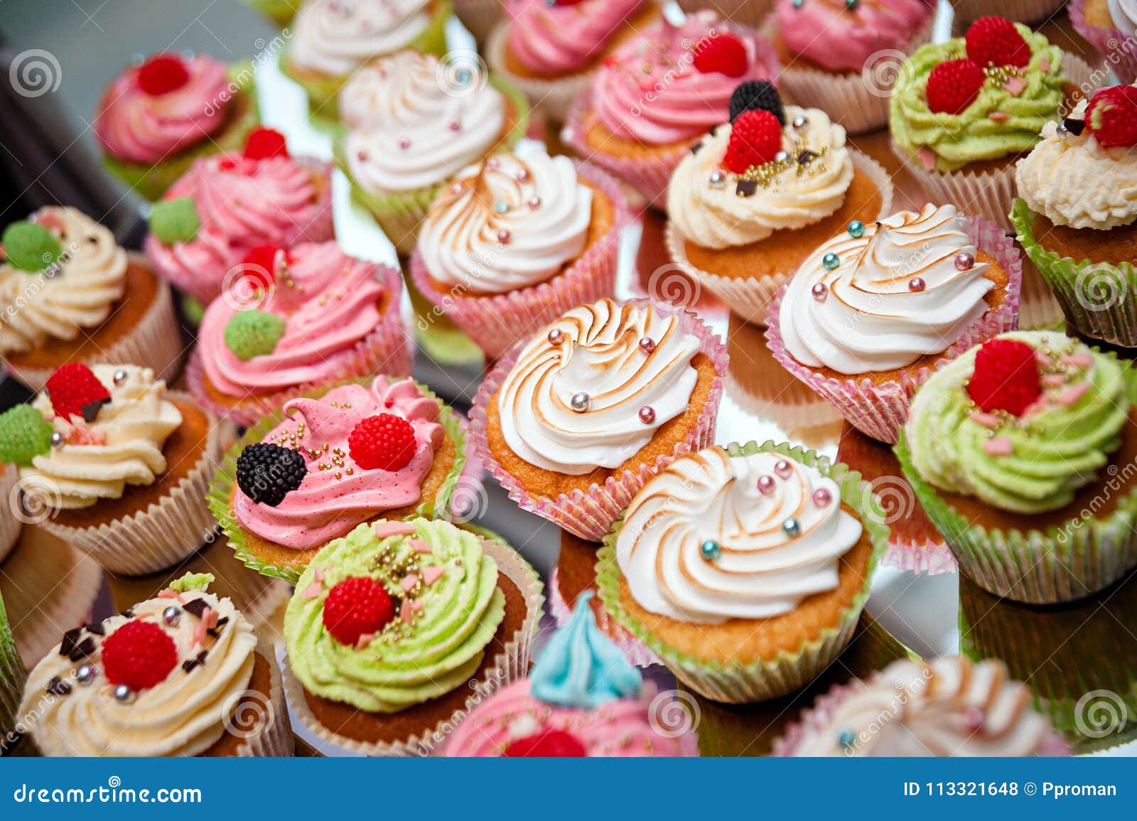 Tasty Cupcakes on a White Wooden Table Stock Photo Image of chocolate