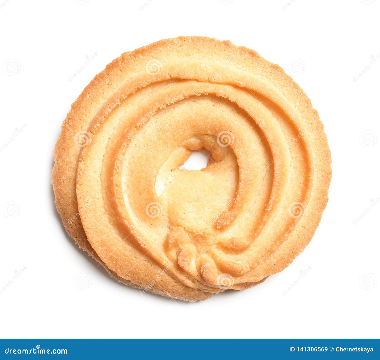 Tasty Danish Butter Cookie Isolated on White Stock Image Image of