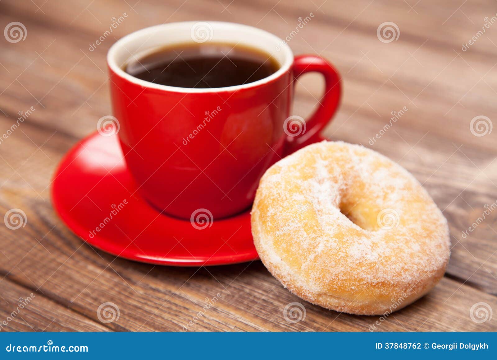 Tasty Donut with a Cup of Coffee Stock Photo Image of snack, surface