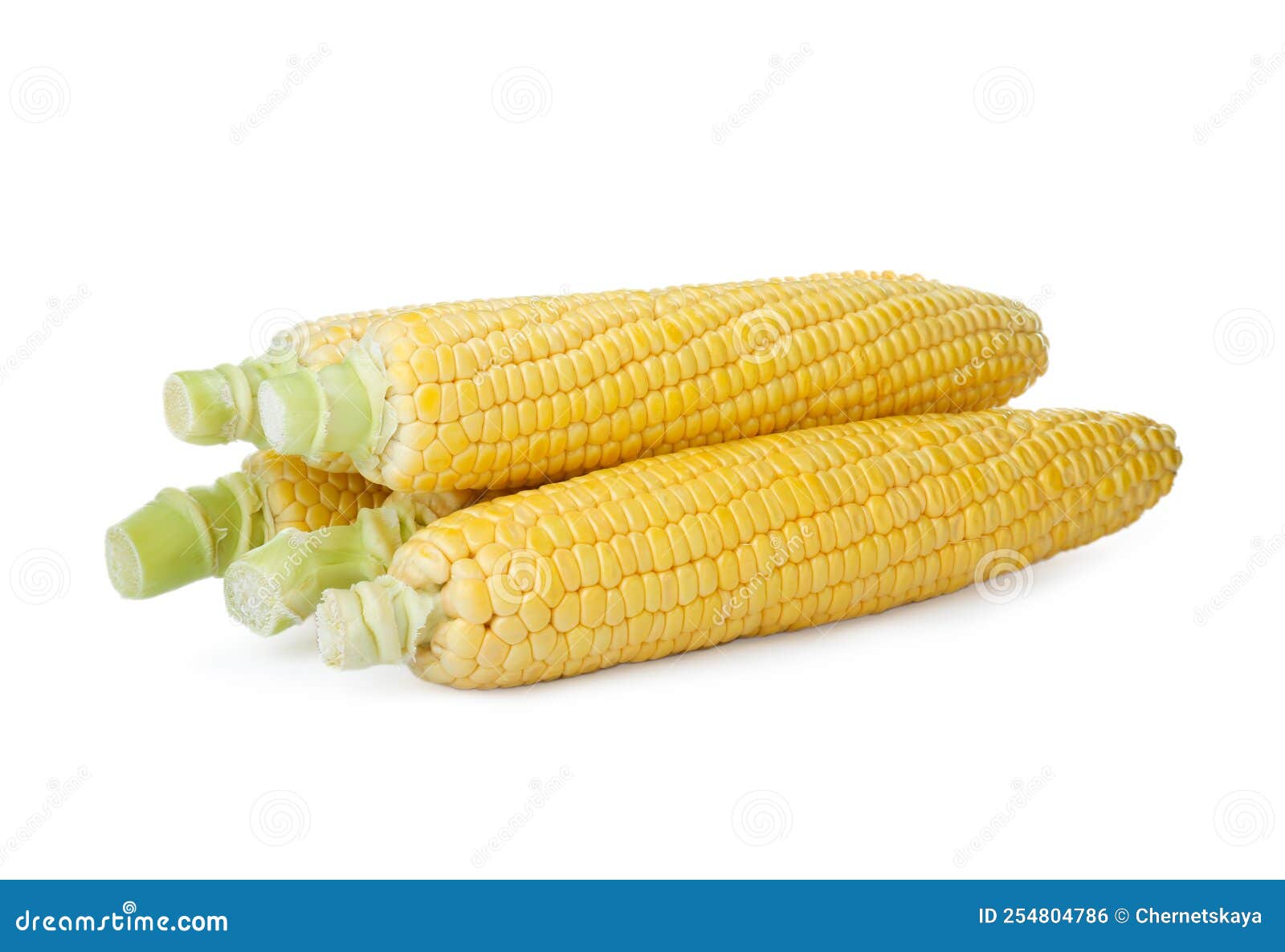 Tasty Fresh Corn Cobs Isolated on White Stock Photo Image of kernel