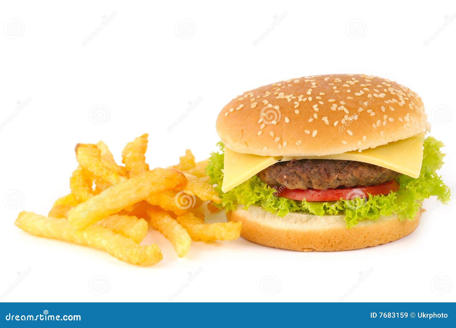 Tasty Hamburger with Potatoes Stock Image - Image of cooked, brown: 7683159
