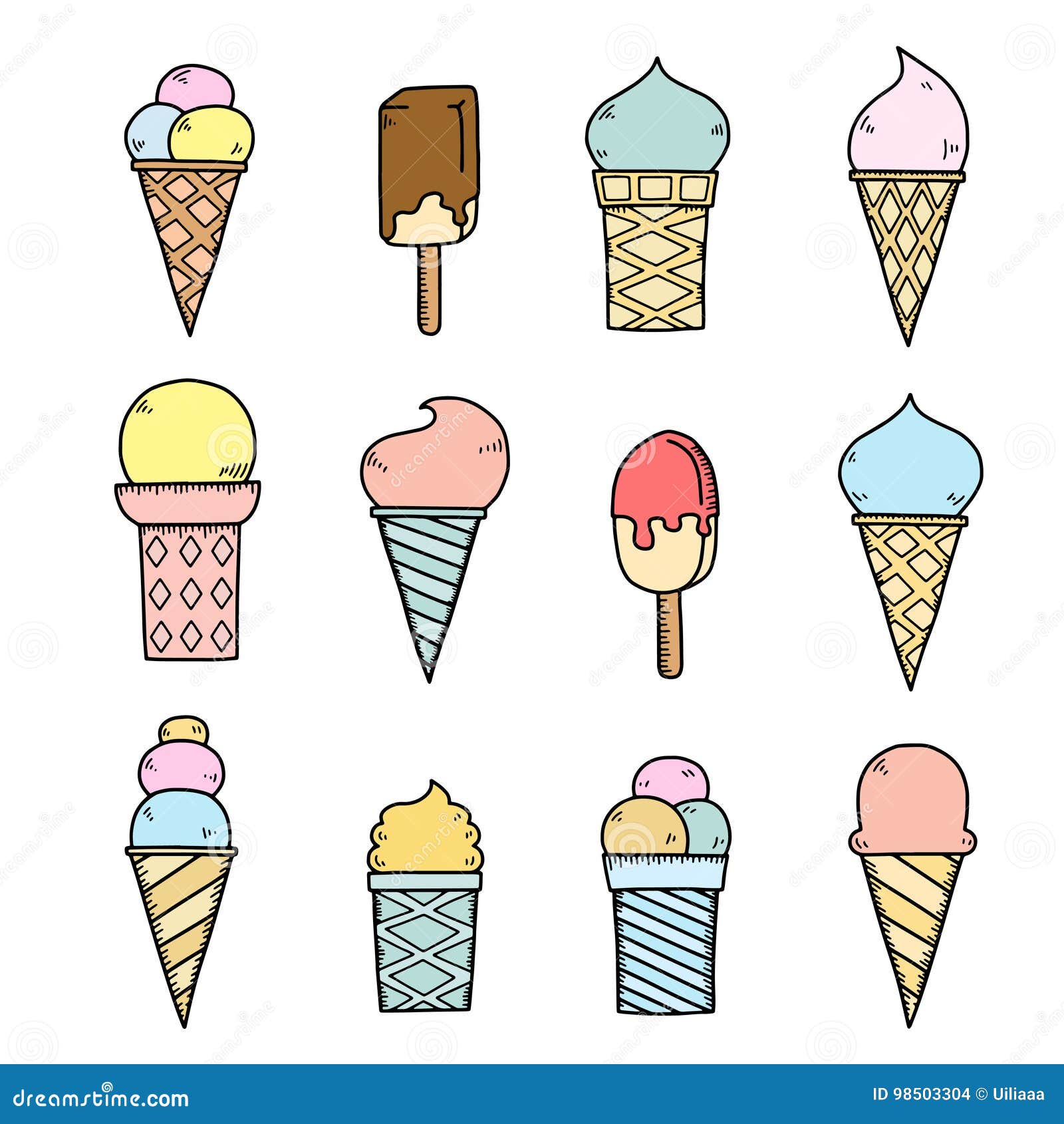 Ice Cream Drawing With Color - How to draw an ice cream cone. - Finaaseda