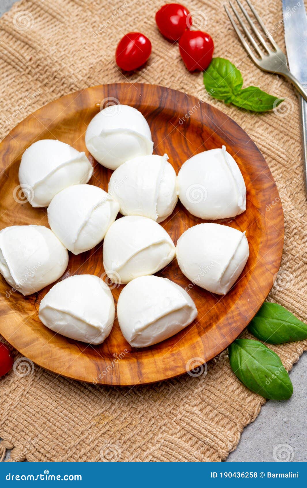 Tasty Italian Food, Fresh White Buffalo Mozzarella Soft Cheese Balls