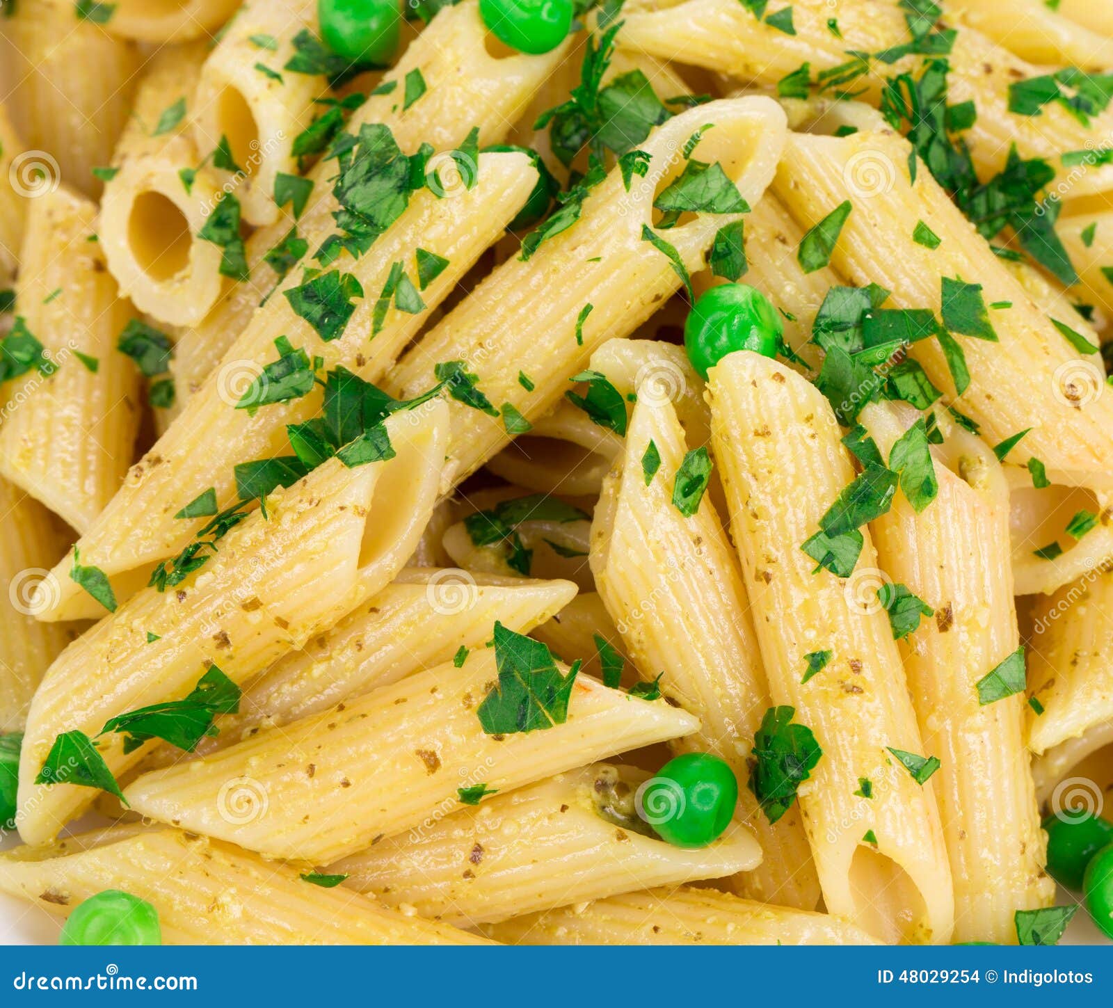 Tasty Italian Pasta with Peas. Stock Photo Image of object, round