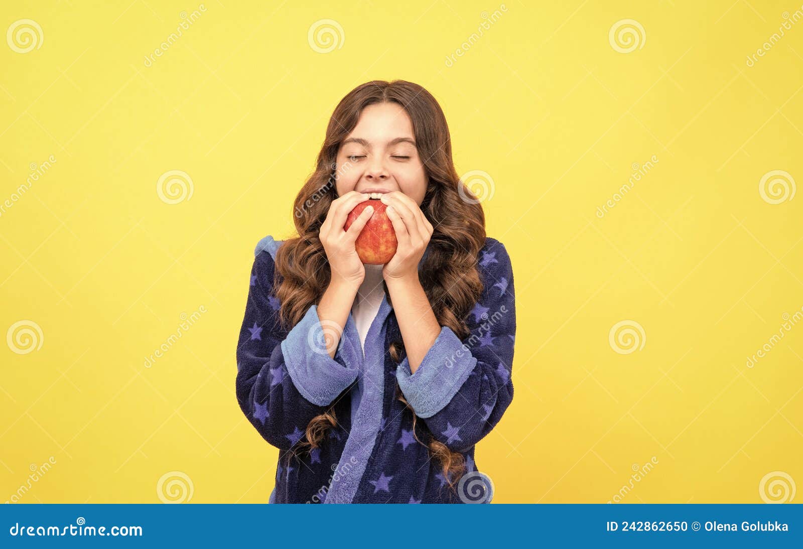 Jajama And Pota Xxx Video - So Tasty and Juicy. Excited Child in Pajama Eating Apple. Morning Breakfast  with Vitamin Stock Photo - Image of diet, dentist: 242862650