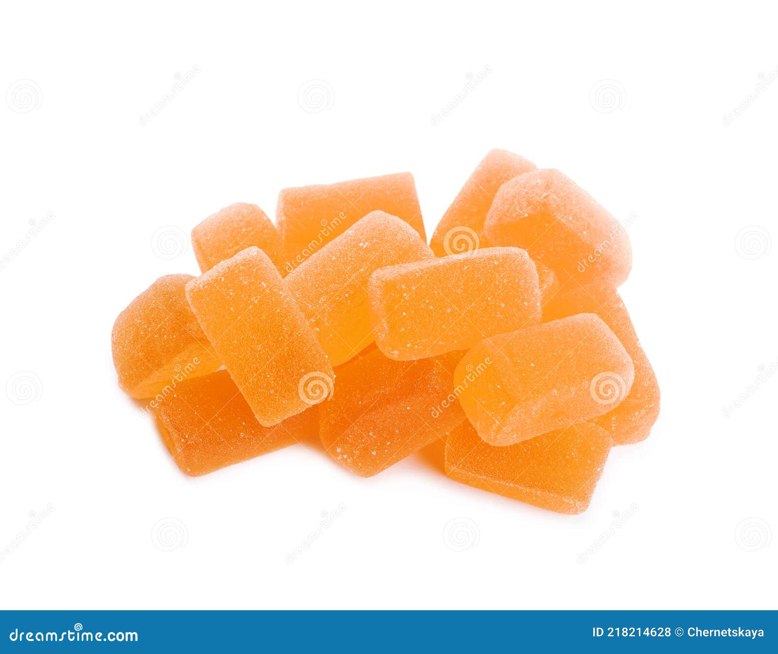 Tasty Orange Jelly Candies on White Background Stock Photo Image of