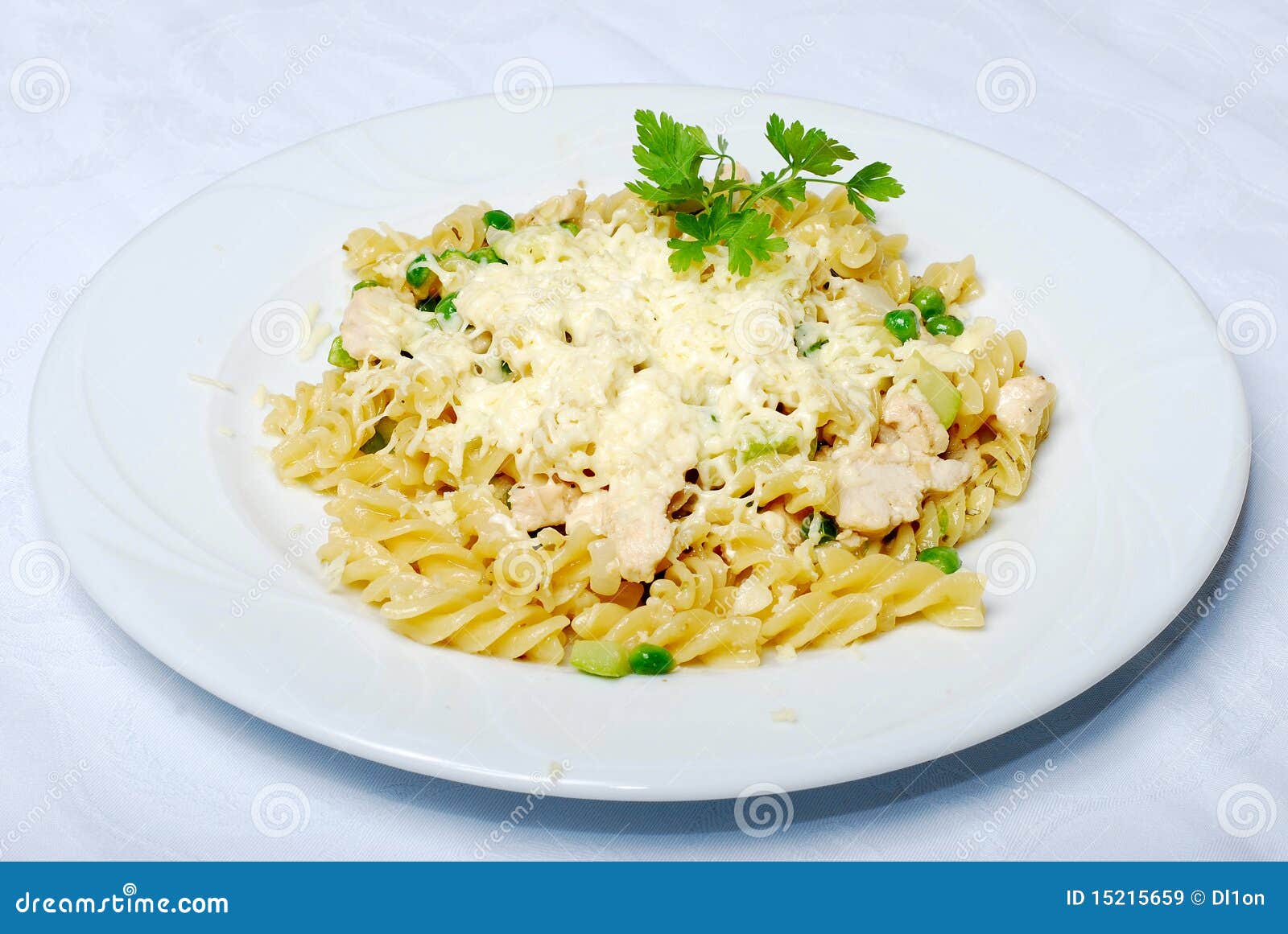 Tasty Pasta with Cream, Cheese and Parsley Stock Image Image of spaghetti, fork 15215659
