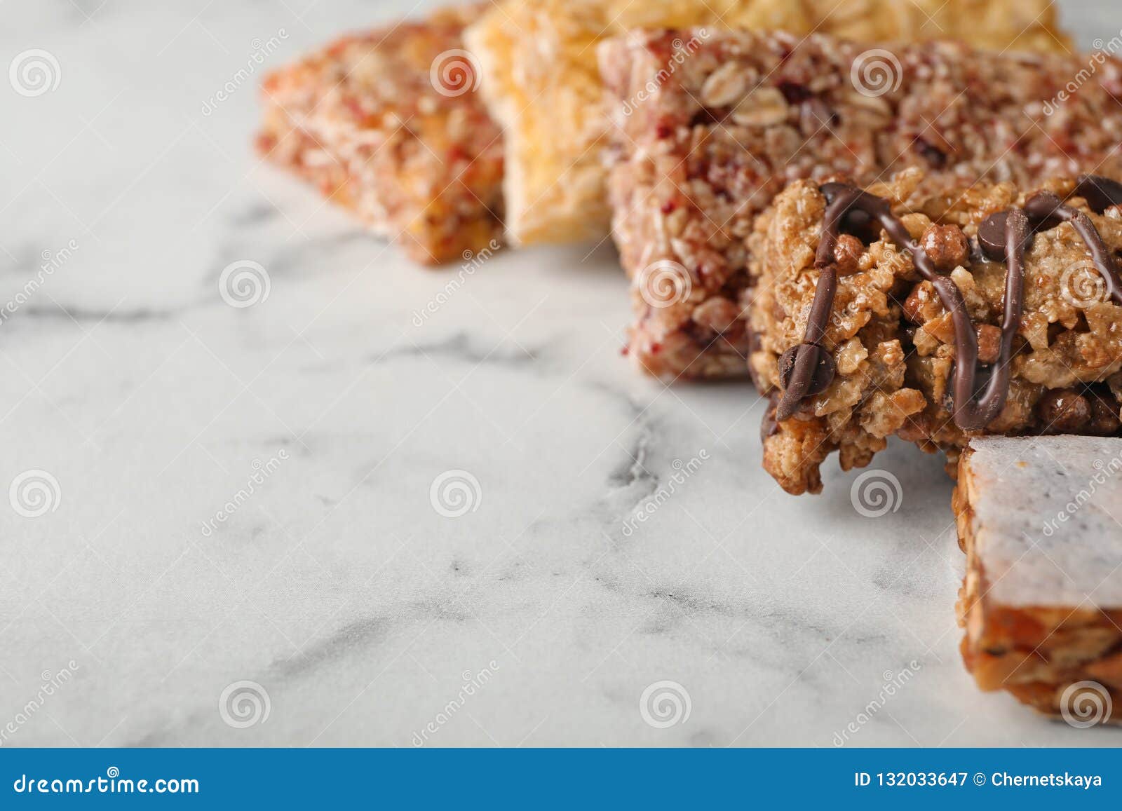 Tasty Protein Bars on Marble Table Stock Image Image of muesli