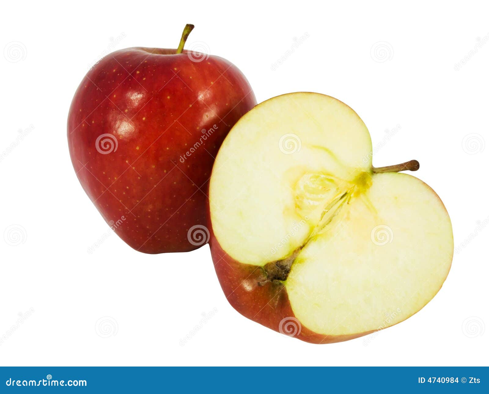 Tasty Red Apple Cut In Half Stock Photo Image Of Mature Fresh