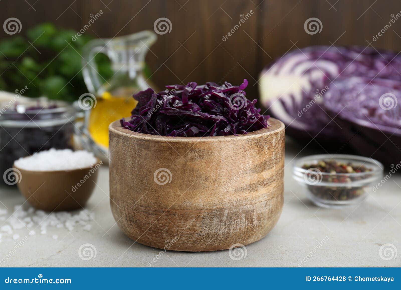 Tasty Red Cabbage Sauerkraut and Different Ingredients on Table Stock Photo Image of cooking