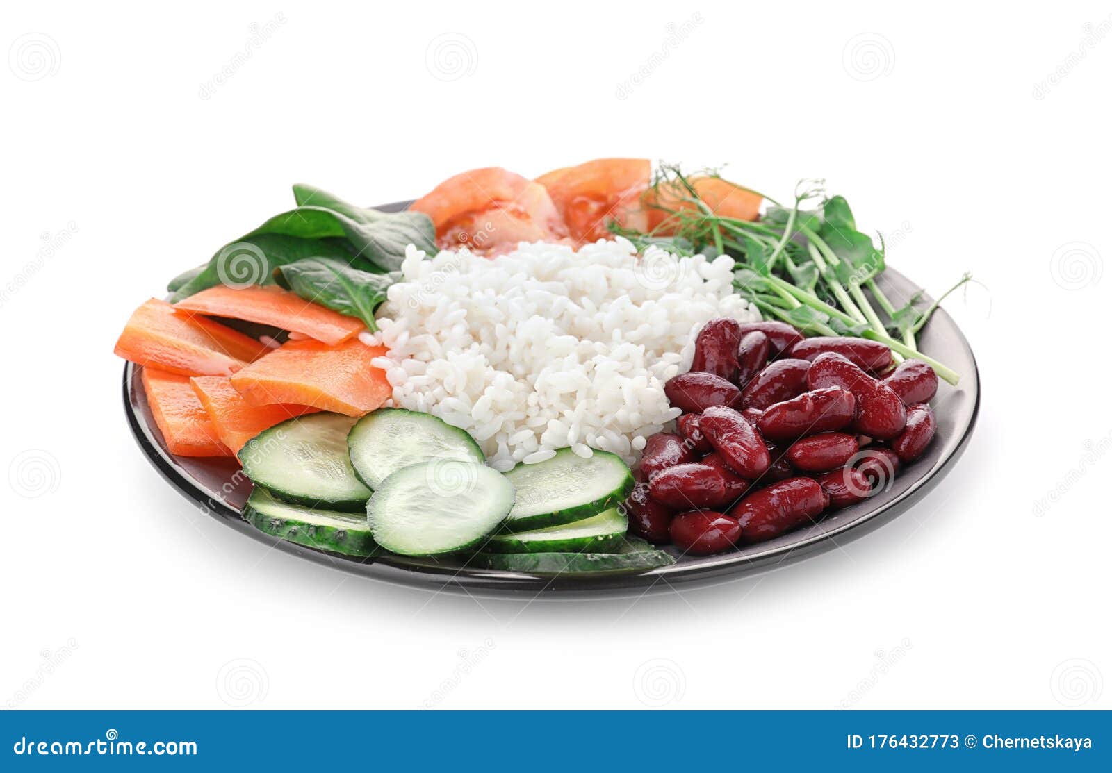 Tasty Rice with Beans and Vegetables Isolated Stock Image Image of