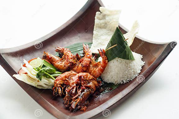 Tasty Rice with Shrimps and Some Other Ingridients with White ...