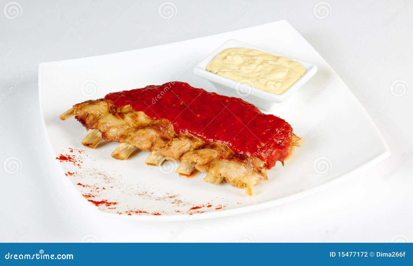 Tasty Roasted Ribs Under Red Hot Sauce Stock Photo Image of nutrition