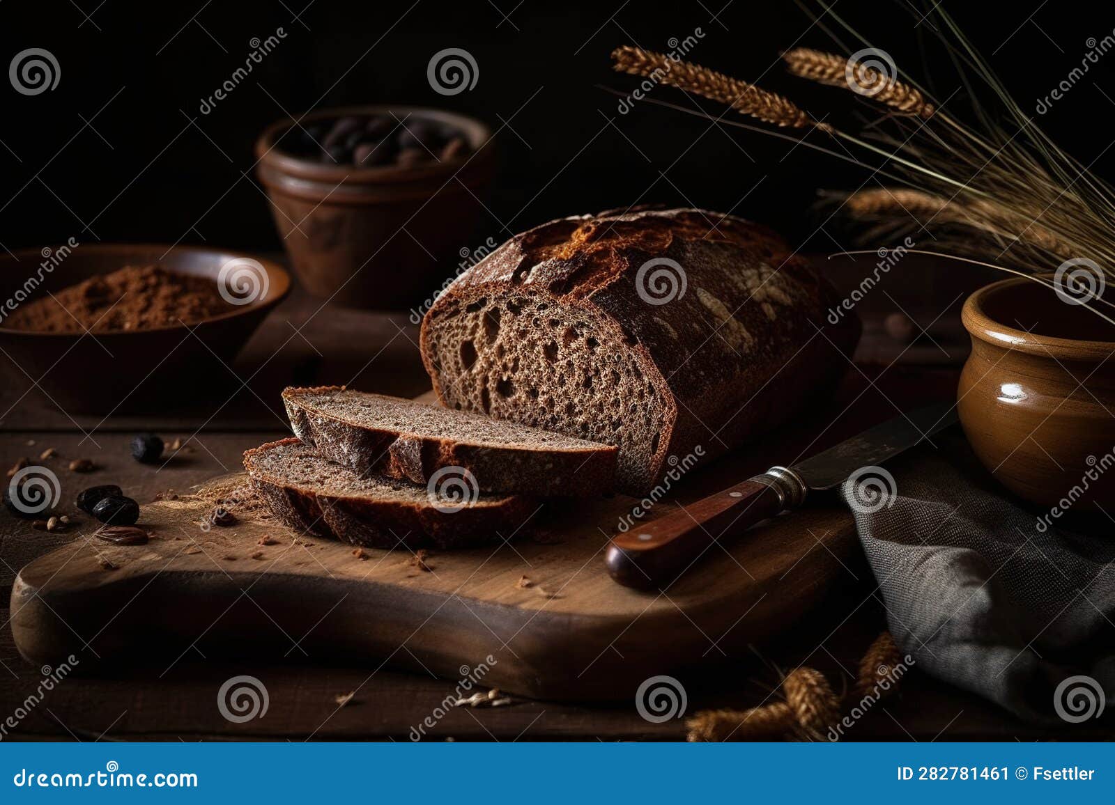 Tasty Rye Bread. a Still Life for the Restaurant Menu Stock