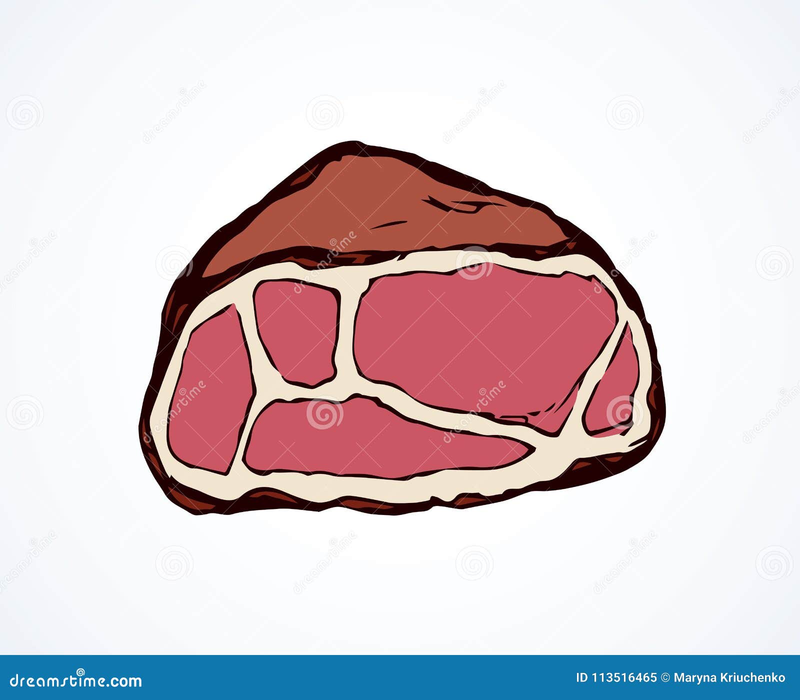 Meat. Vector drawing stock vector. Illustration of delicacy - 113516465