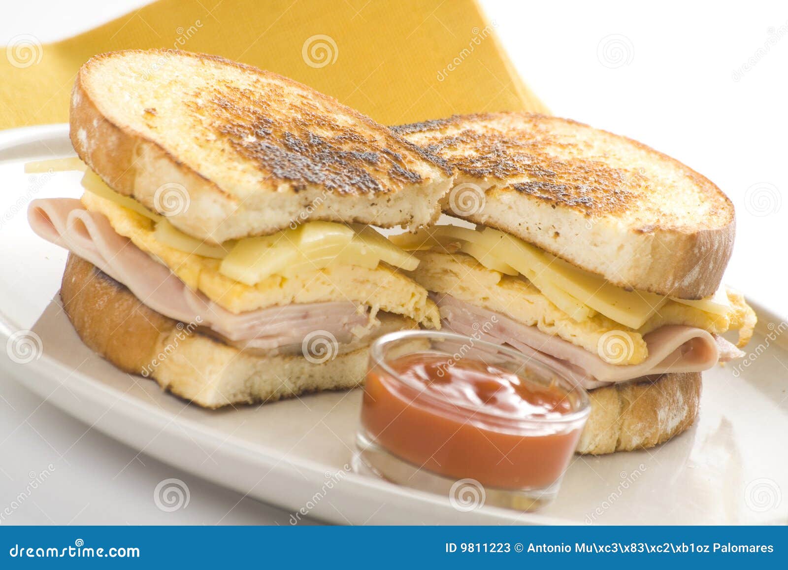Tasty Sandwich of Ham and Cheese Omelet Stock Image Image of omelet, kitchen 9811223