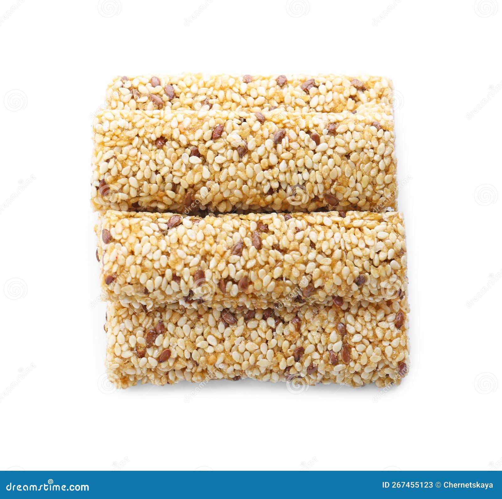 Tasty Sesame Seed Bars Isolated on White Stock Image Image of food