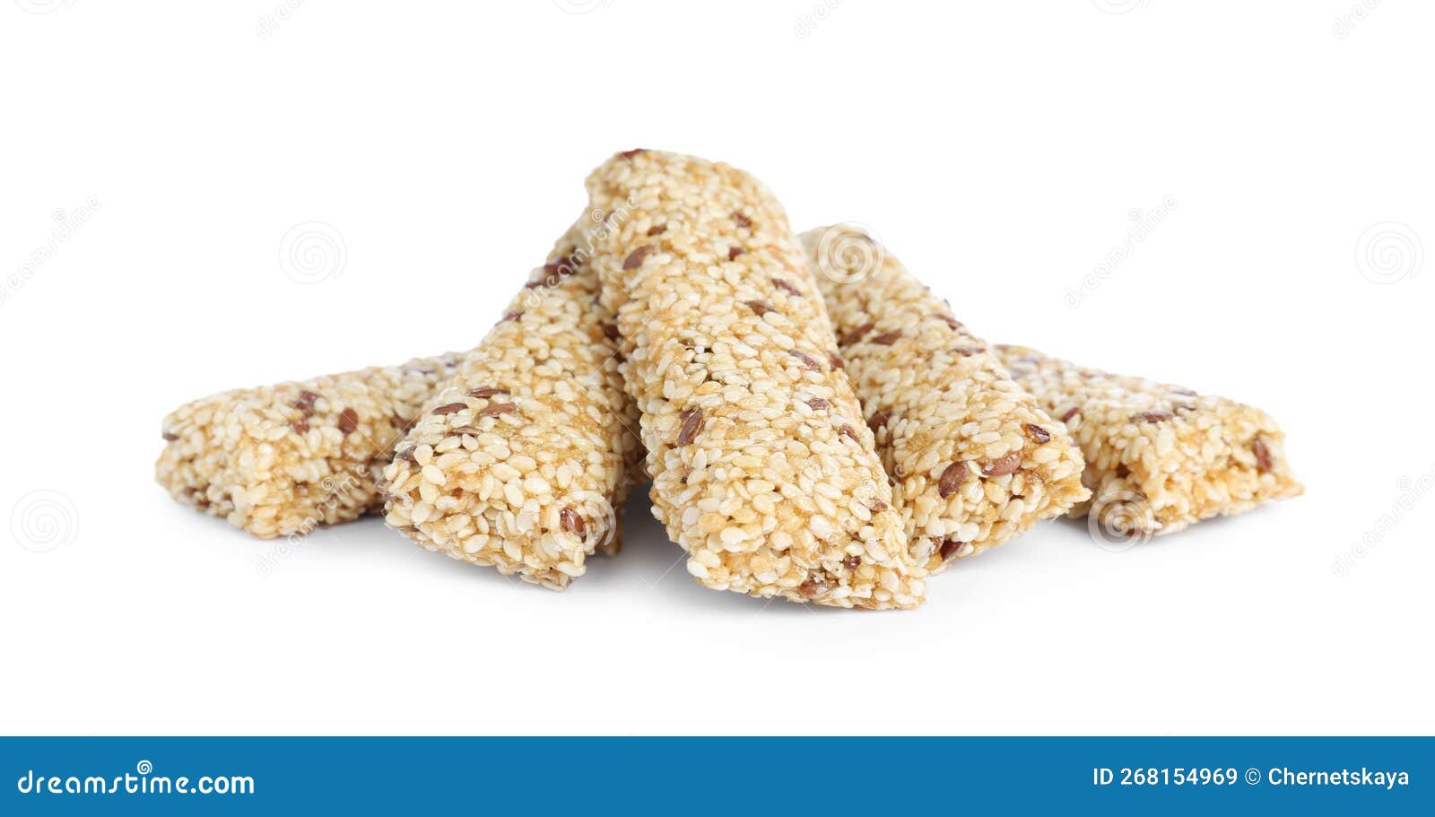 Tasty Sesame Seed Bars Isolated on White Stock Image Image of glaze