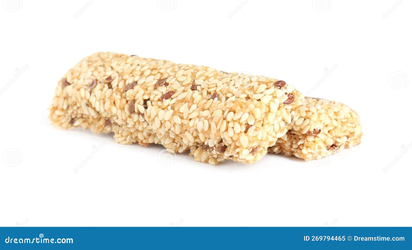 Tasty Sesame Seed Bars Isolated on White Stock Image Image of dessert